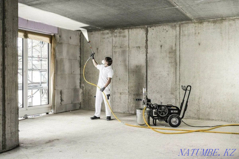Airless painting of walls, ceilings, fences, roofs, concrete, bricks Astana - photo 4