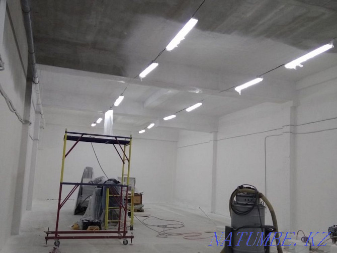 Painting whitewashing warehouse workshop hangar commercial premises apartment Almaty - photo 3