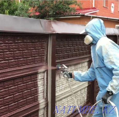 Безвоздушная покраска стен и потолков, полов и фасад Шымкент - изображение 1
