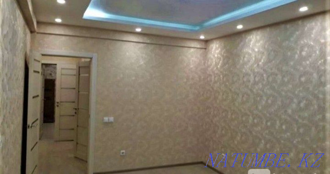 Ремонт отделка квартир, левкас , обои , декаративный штукатурка Алматы - изображение 2