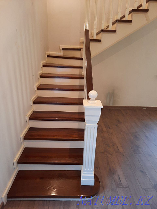 Лестница из Дуб Карагач Сосна Каркас на заказ Изготовим Дерева Лестни Каменка - изображение 4