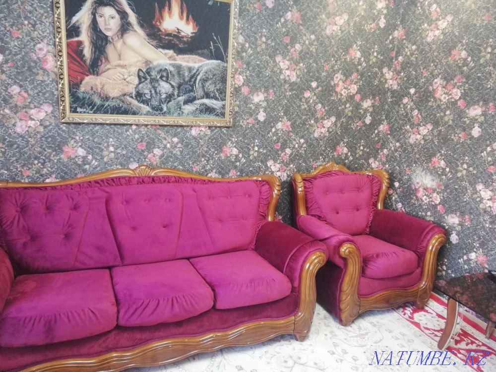 Перетяжка мягкой мебели, рестоврация мебели из дерева, столов стульев. Костанай - изображение 1