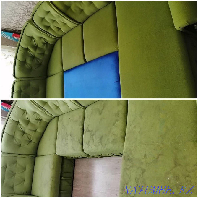 Dry cleaning of sofas, European technologies. Before the result Almaty - photo 1