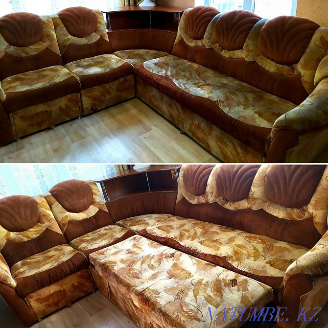 Dry cleaning of sofas, European technologies. Before the result Almaty - photo 3