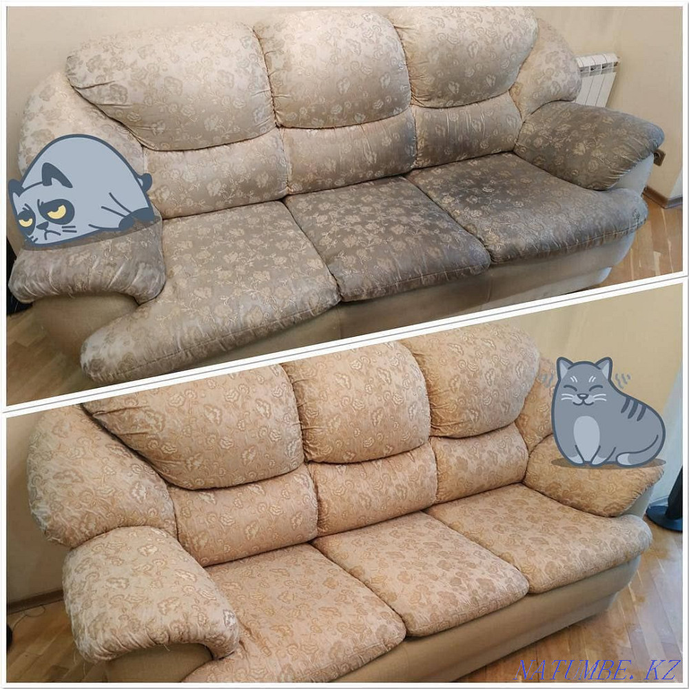Dry-cleaning of furniture cleaning of a sofa of sofas chairs of mattresses of carpets of Almaty Almaty - photo 5
