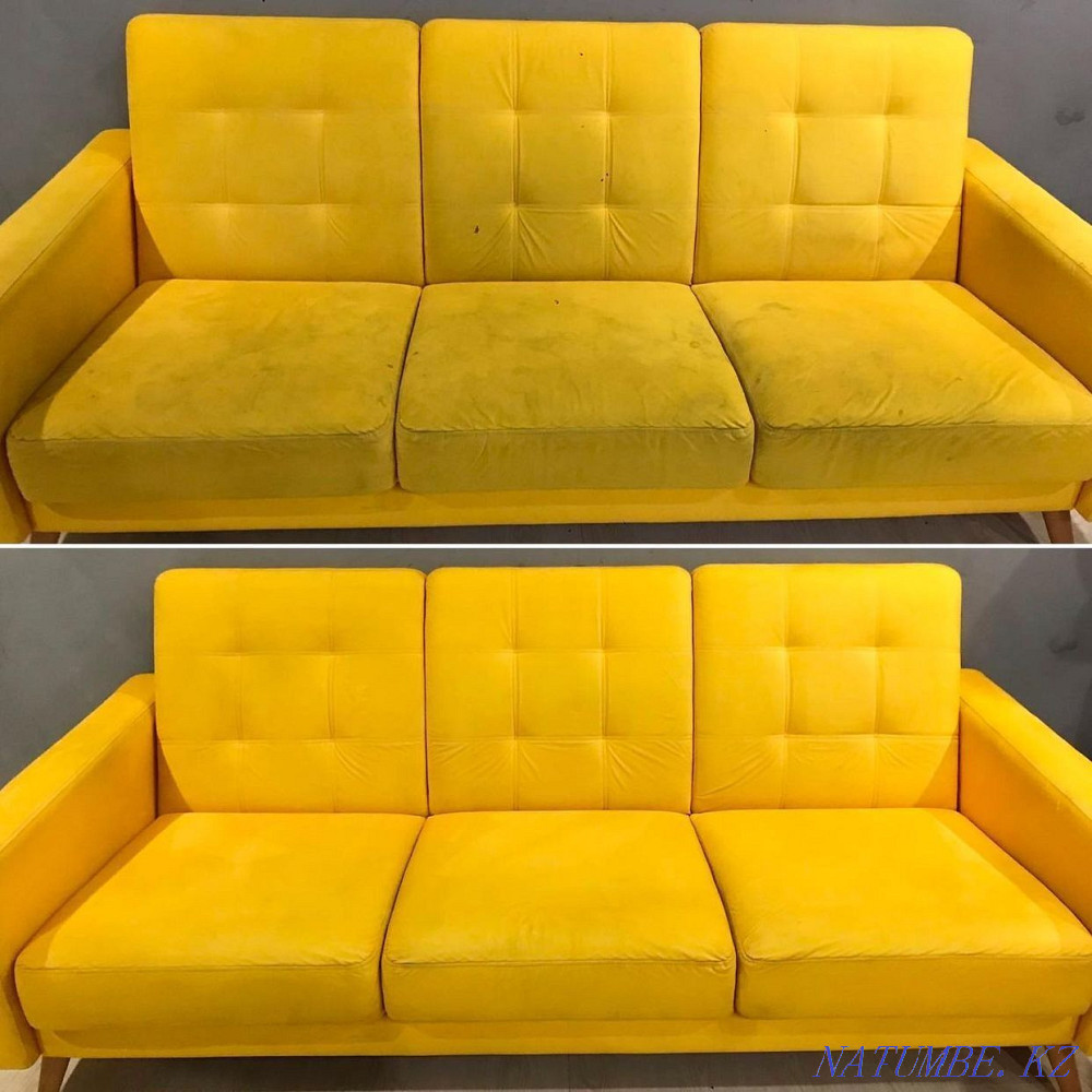 Жұмсақ жиһазды, дивандық матрацты химиялық тазалау, иіс пен дақтарды кетіру.  Алматы - изображение 1