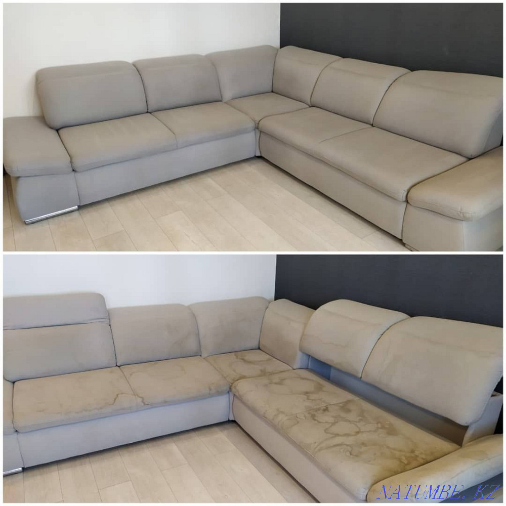 Жұмсақ жиһазды, дивандық матрацты химиялық тазалау, иіс пен дақтарды кетіру.  Алматы - изображение 4