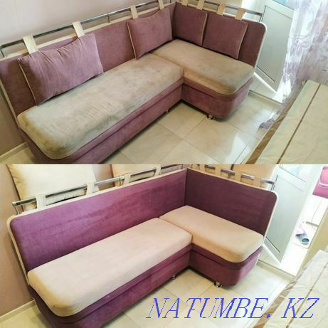 Sofa cleaning. Removal of difficult stains. Professional dry cleaning Almaty - photo 4
