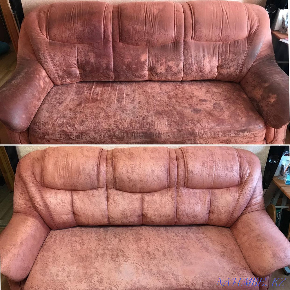 Dry cleaning of the sofa + Disinfection as a bonus. ECO cleaning Almaty - photo 2