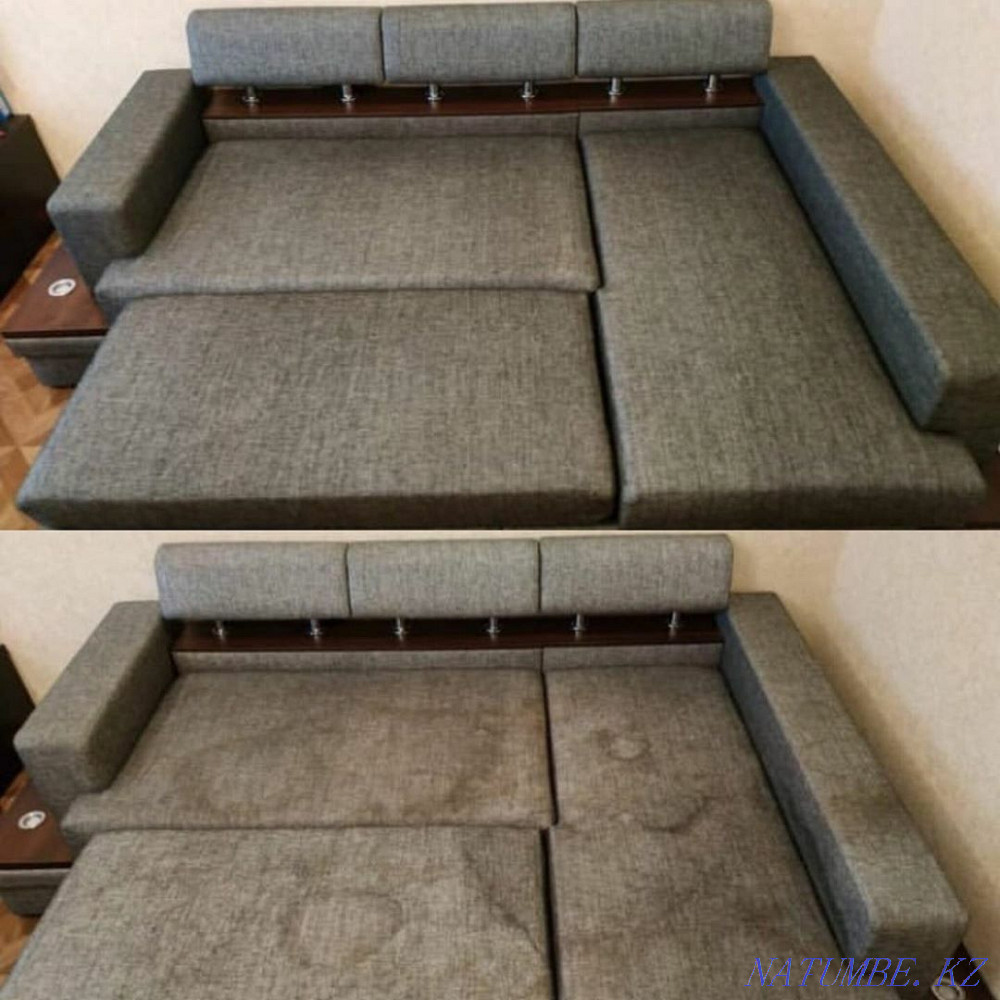Dry cleaning of the sofa + Disinfection as a bonus. ECO cleaning Almaty - photo 1