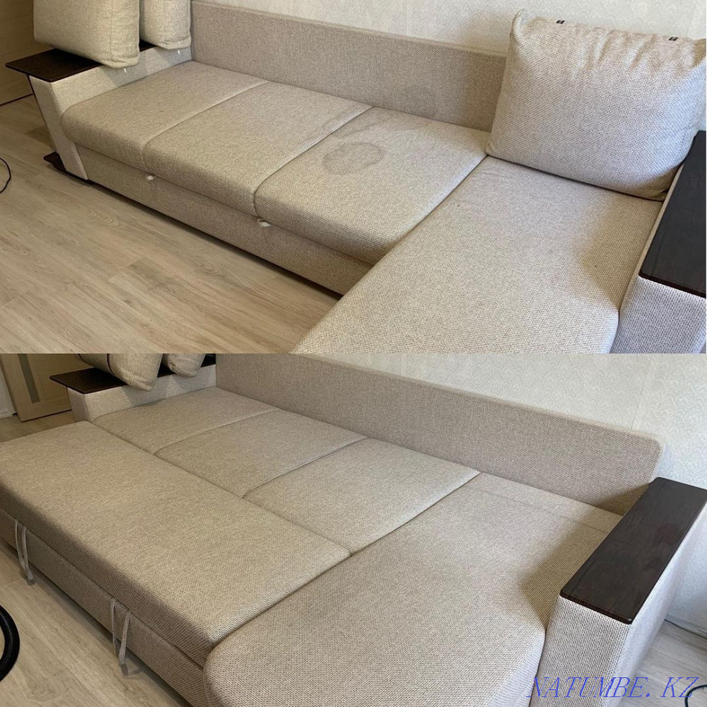 Dry cleaning of the sofa + Disinfection as a bonus. ECO cleaning Almaty - photo 4