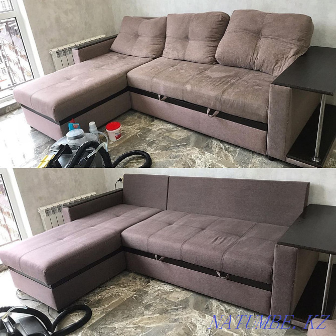 Dry cleaning of upholstered furniture, treatment with a steam generator Almaty - photo 1