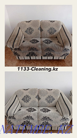 Sofa cleaning. Dry cleaning of upholstered furniture on departure. Almaty - photo 1