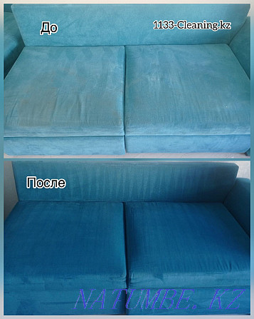 Sofa cleaning. Dry cleaning of upholstered furniture on departure. Almaty - photo 2
