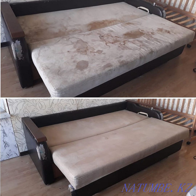 Dry cleaning of sofas mattresses cleaning of a sofa chairs carpets chair departure Almaty - photo 5
