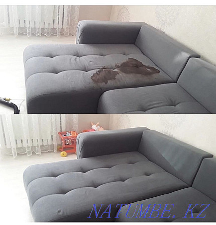 Dry cleaning of furniture sofas and carpets at your home!!! sofa Astana - photo 7