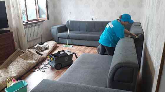 Химчистка диванов мягкой мебели ковролина Алматы