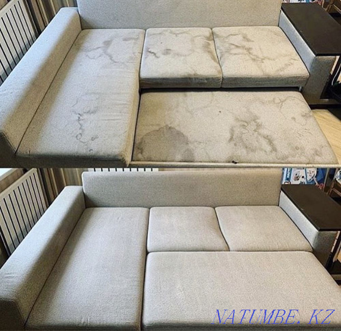 DRY-CLEANING OF UPHOLSTERED FURNITURE. Sofa disinfection gift. Almaty - photo 2