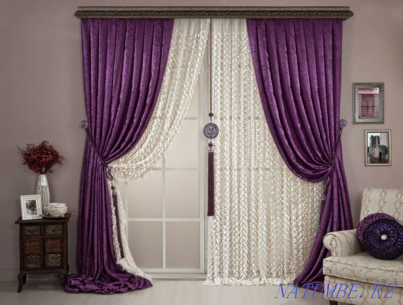 Купить комплект штор в зал на окна, для кухни пошив на заказ Нурсултан Астана - изображение 1