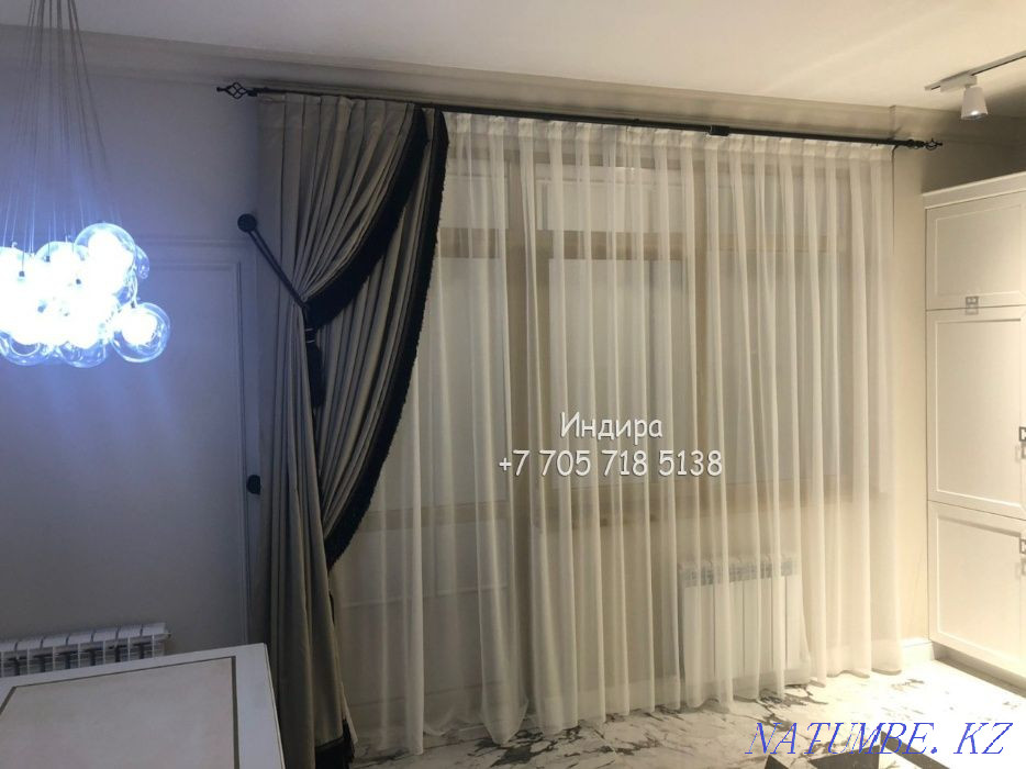 Авторские шторы на заказ с выездом дизайнера шторы для кухни Алматы - изображение 3