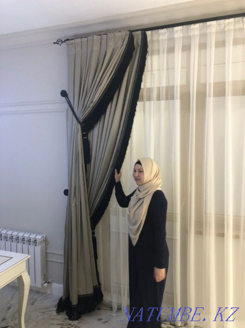 Авторские шторы на заказ с выездом дизайнера шторы для кухни Алматы - изображение 1