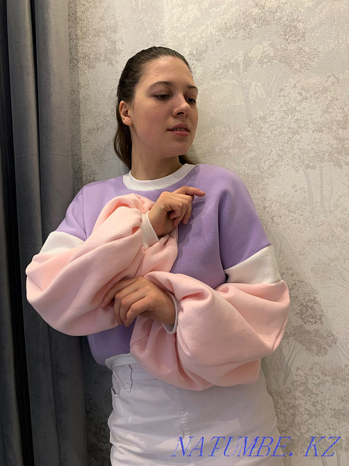 Худи, свитшот с объёмными рукавами. Индивидуальный пошив одежды. Алматы - изображение 4
