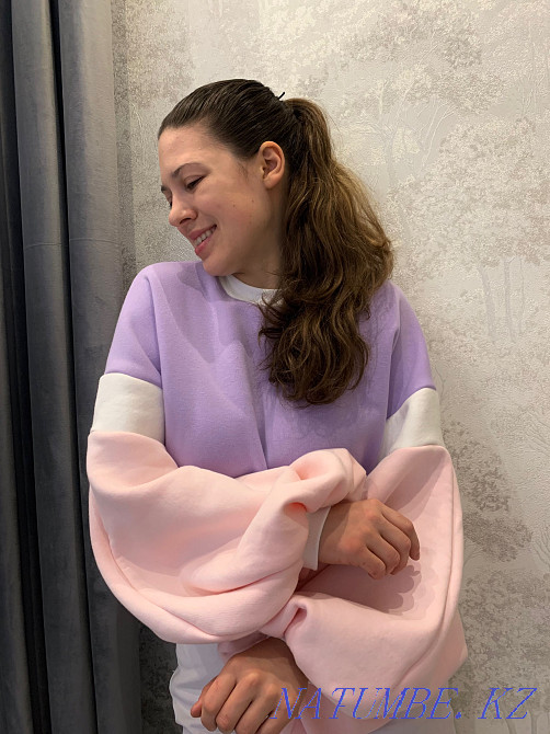 Худи, свитшот с объёмными рукавами. Индивидуальный пошив одежды. Алматы - изображение 3