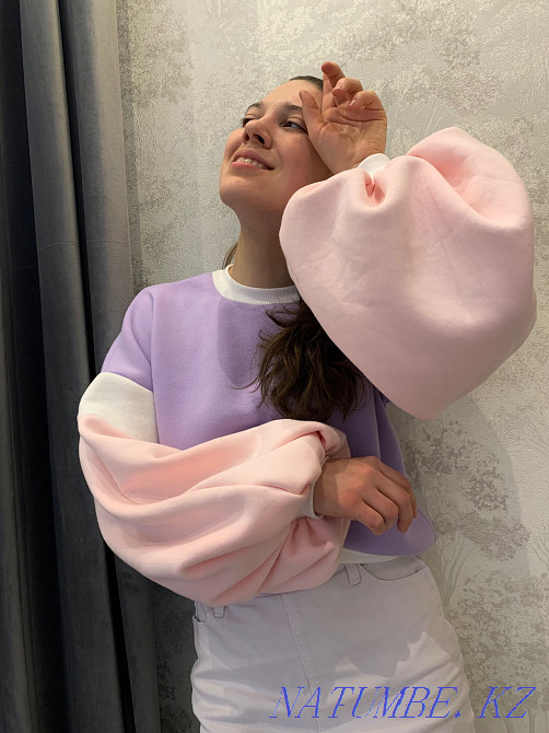 Худи, свитшот с объёмными рукавами. Индивидуальный пошив одежды. Алматы - изображение 2