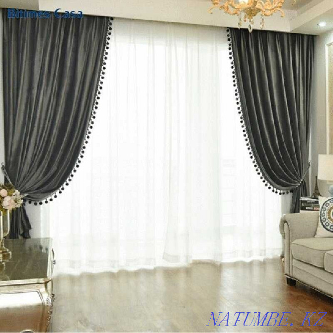Curtains to order inexpensively Curtains in the hall, bedroom, kitchen. Choice by sample Almaty - photo 3