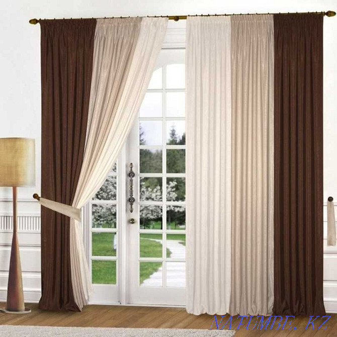 Curtains to order inexpensively Curtains in the hall, bedroom, kitchen. Choice by sample Almaty - photo 1