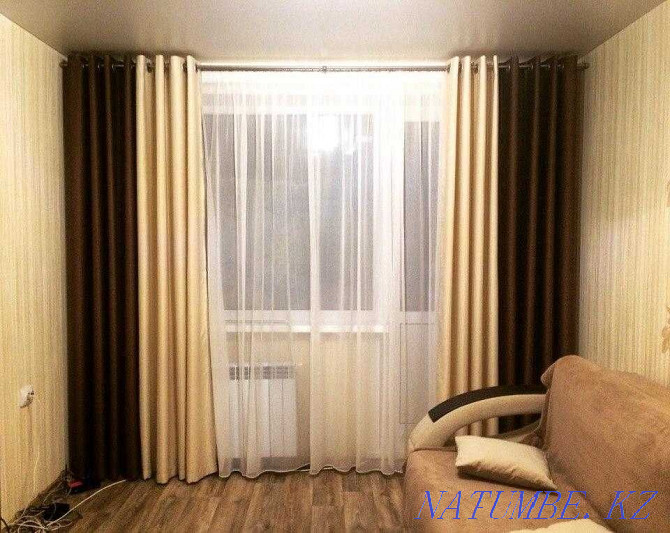 Curtains to order inexpensively Curtains in the hall, bedroom, kitchen. Choice by sample Almaty - photo 4
