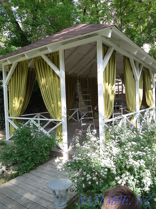 Перде тігеміз далада?ы тапчан?а.Летние беседки. Пошив уличных штор. Кайтпас - изображение 6