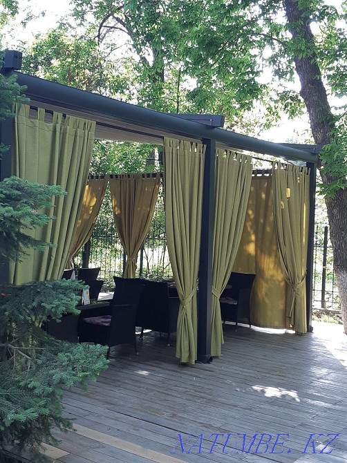 Перде тігеміз далада?ы тапчан?а.Летние беседки. Пошив уличных штор. Кайтпас - изображение 2