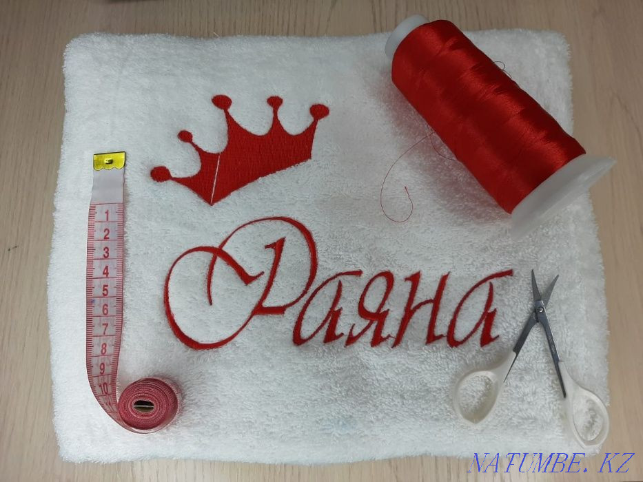 EMBROIDERY ON THE TOWEL and on the bathrobe! FOR 1 DAY the lowest prices Almaty - photo 1