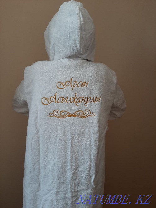 EMBROIDERY ON THE TOWEL and on the bathrobe! FOR 1 DAY the lowest prices Almaty - photo 2
