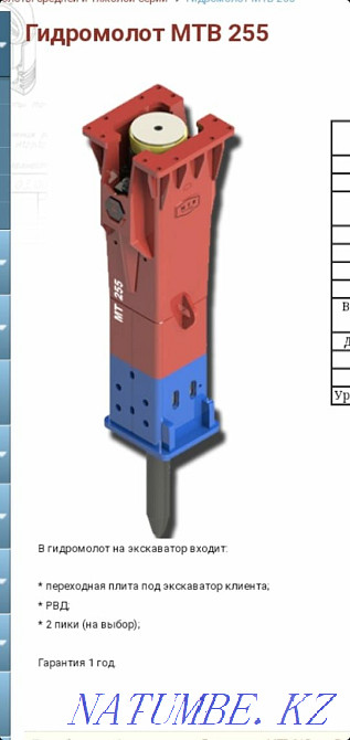 Гидромолот для экскаватора Алматы - изображение 2