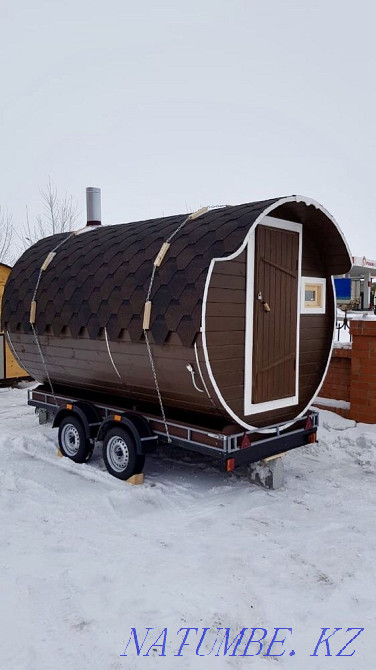 Баня бочка на колёсах Алматы - изображение 1