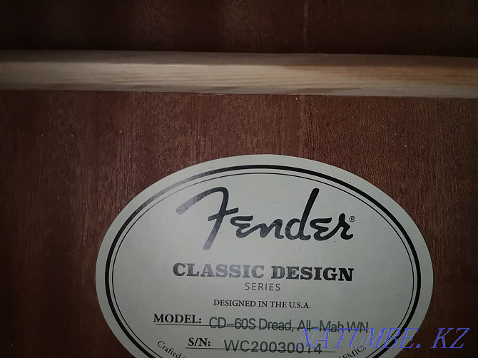 Fender cd 60s dread, all mah. Алматы - изображение 7
