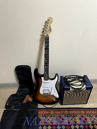 Fender Squier Bullet HSS электрогитарасы және Cort CM15w комбо күшейткіші  Алматы - изображение 1