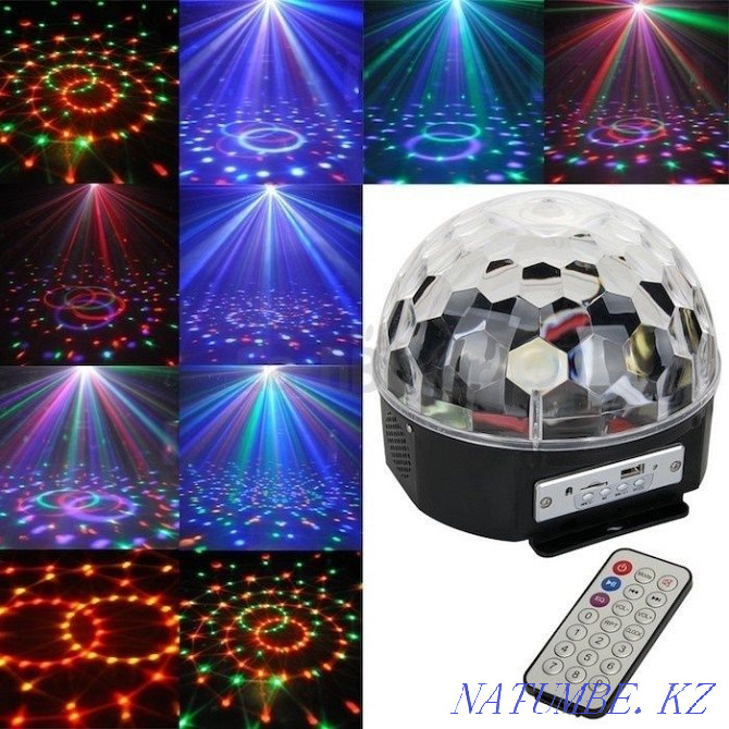 Disco ball light music with Bluetooth and MP3 (flash drive + remote control) Karagandy - photo 3