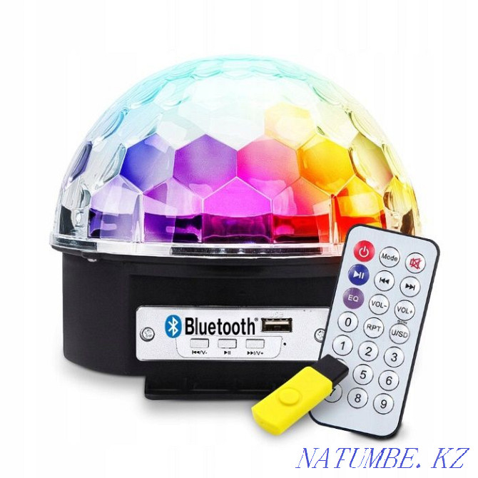 Disco ball light music with Bluetooth and MP3 (flash drive + remote control) Karagandy - photo 2
