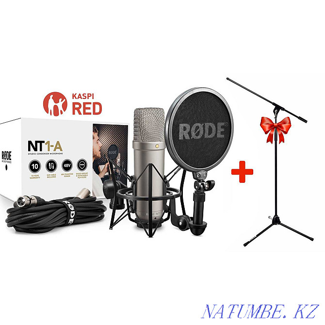 В наличии! Новый Rode NT1-A студийный микрофон + стойка! KASPI RED Астана - изображение 1