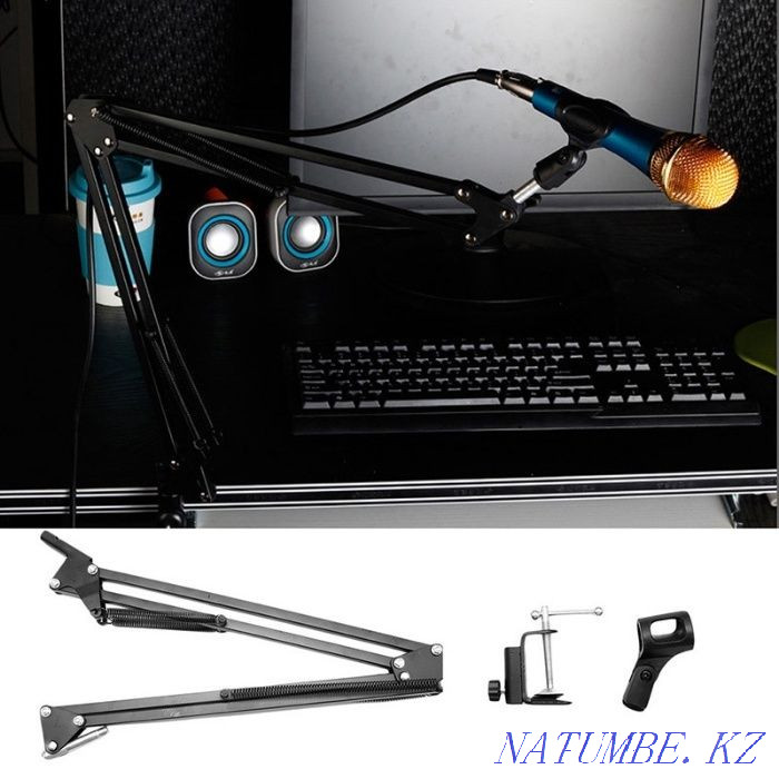 Үстелге арналған МИКРОФОН ТҰРЫҒЫ, СТУДИЯ үшін пантограф  Алматы - изображение 2