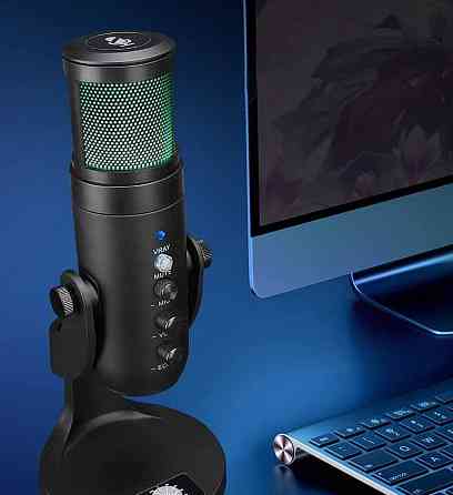 USB конденсаторный микрофон для аудио, записи вокала, для подкастинга  Алматы