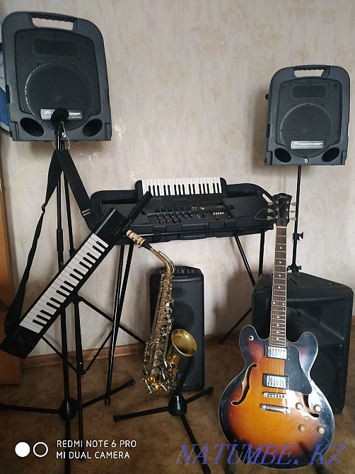 Синтезатор, электрогитара,микшер,колонка,стойка,пюпитр,чехол, Караганда - изображение 1
