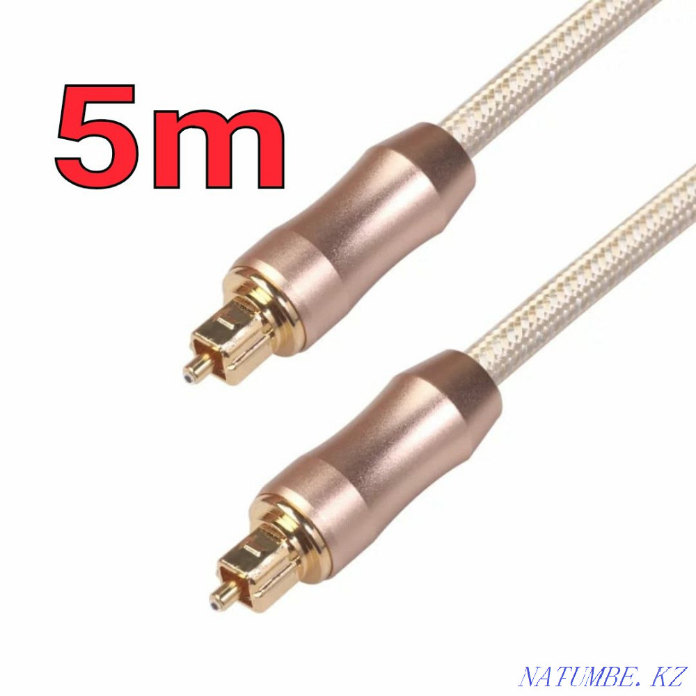 Оптический аудио кабель (TosLink) 5 метров. Фирменный. Алматы Алматы - изображение 1