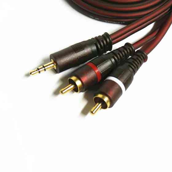 Аудио кабели AUX 3.5 на 2RCA (колокольчики). Фирменные! Алматы Almaty