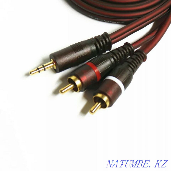 Аудио кабели AUX 3.5 на 2RCA (колокольчики). Фирменные! Алматы Алматы - изображение 2