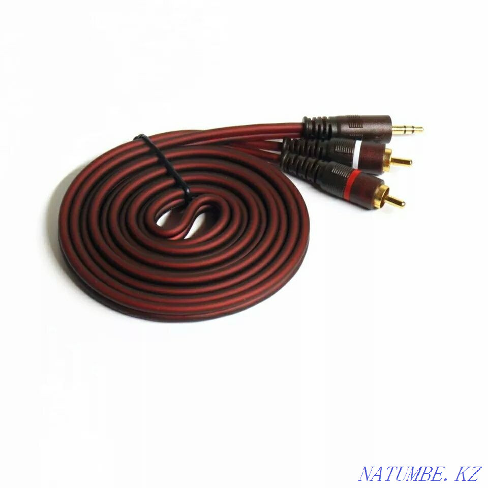Audio cables AUX 3.5 to 2RCA (bells). Branded! Almaty Almaty - photo 3