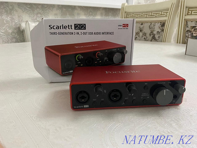 Focusrite Scarlett 2i2 3-ші буын дыбыс картасы  Қызылорда - изображение 1